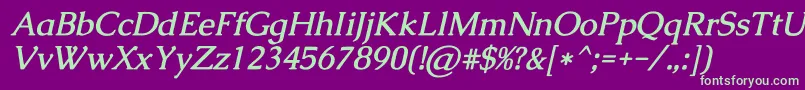 CaudexBolditalic Font – Green Fonts on Purple Background