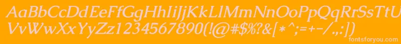 CaudexBolditalic-Schriftart – Rosa Schriften auf orangefarbenem Hintergrund