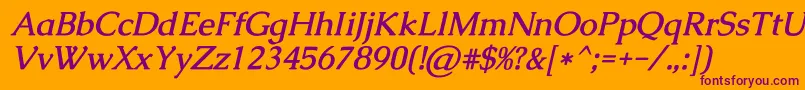 CaudexBolditalic Font – Purple Fonts on Orange Background