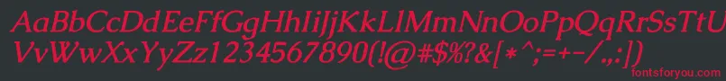 CaudexBolditalic Font – Red Fonts on Black Background