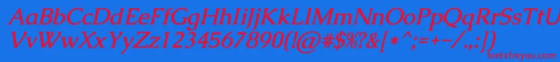 CaudexBolditalic Font – Red Fonts on Blue Background