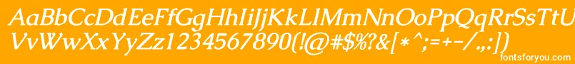 CaudexBolditalic-fontti – valkoiset fontit oranssilla taustalla
