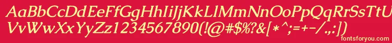 CaudexBolditalic Font – Yellow Fonts on Red Background