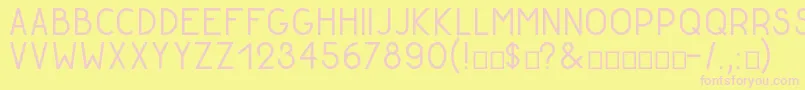 GoldenratioDemo-fontti – vaaleanpunaiset fontit keltaisella taustalla