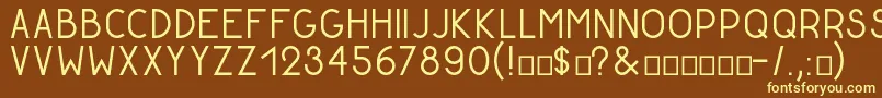 GoldenratioDemo-fontti – keltaiset fontit ruskealla taustalla