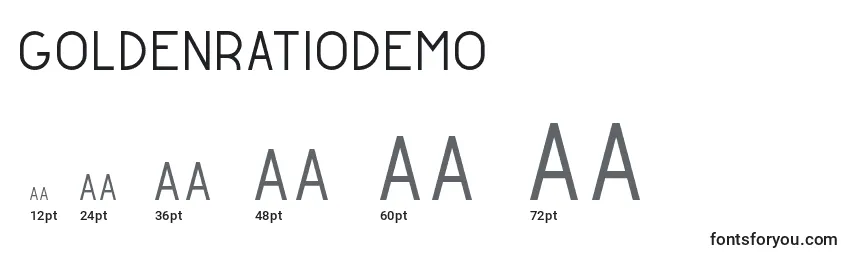 Размеры шрифта GoldenratioDemo