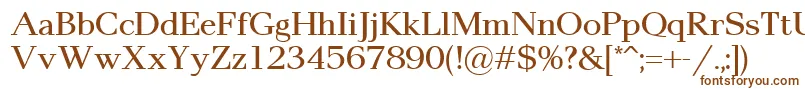 フォントPax2 – 白い背景に茶色のフォント
