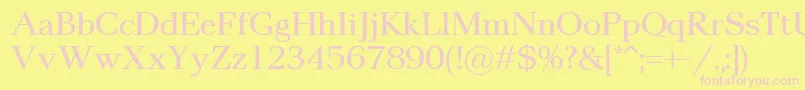 Pax2-fontti – vaaleanpunaiset fontit keltaisella taustalla