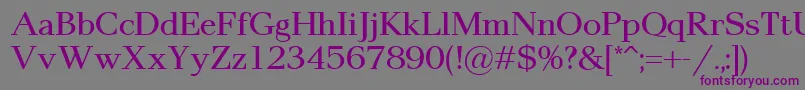 フォントPax2 – 紫色のフォント、灰色の背景