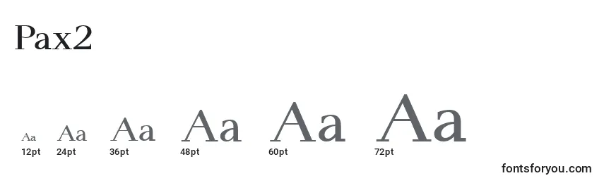 Размеры шрифта Pax2