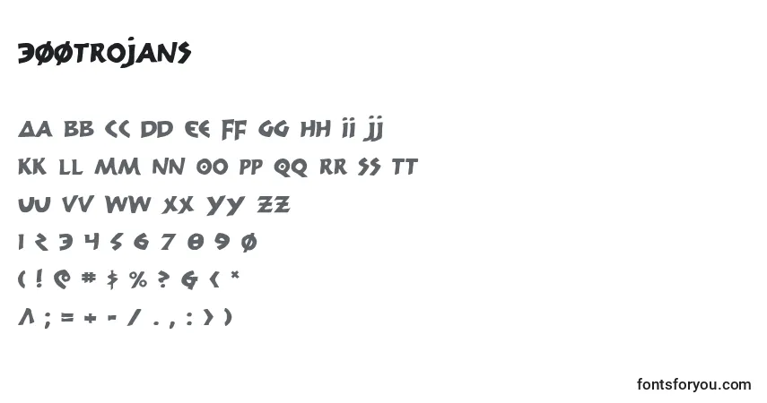 Schriftart 300trojans – Alphabet, Zahlen, spezielle Symbole