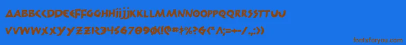 300trojans Font – Brown Fonts on Blue Background