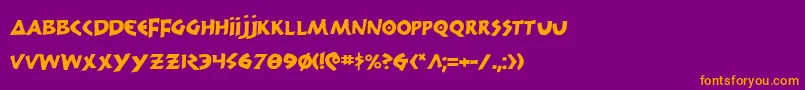 300trojans Font – Orange Fonts on Purple Background
