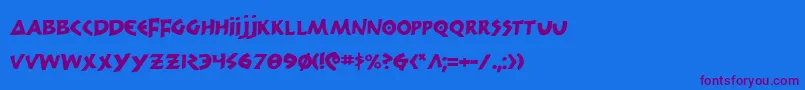 300trojans Font – Purple Fonts on Blue Background