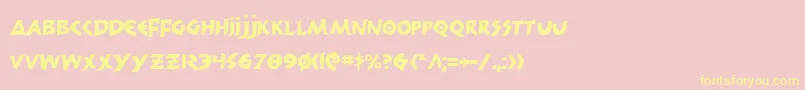 300trojans Font – Yellow Fonts on Pink Background