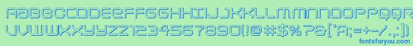 Lightbrigade3D-fontti – siniset fontit vihreällä taustalla