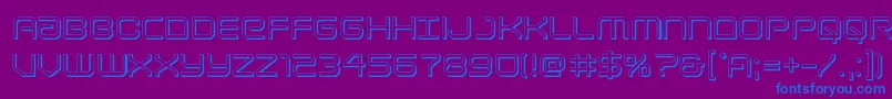 Czcionka Lightbrigade3D – niebieskie czcionki na fioletowym tle