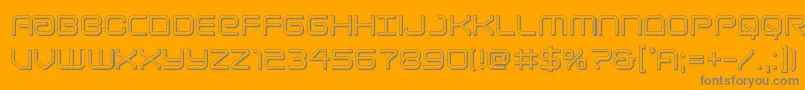 Lightbrigade3D-Schriftart – Graue Schriften auf orangefarbenem Hintergrund