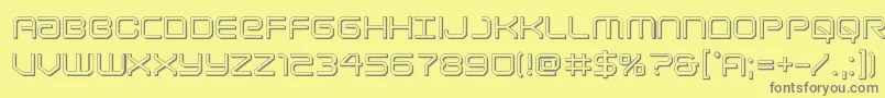 Lightbrigade3D-Schriftart – Graue Schriften auf gelbem Hintergrund