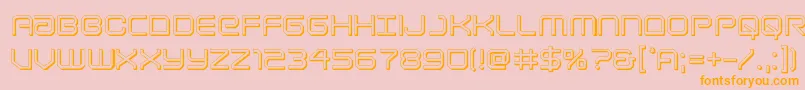 Lightbrigade3D-Schriftart – Orangefarbene Schriften auf rosa Hintergrund