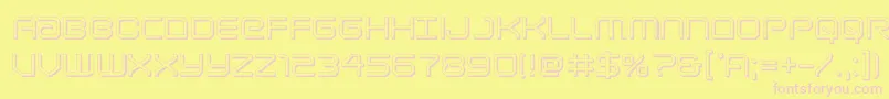 Czcionka Lightbrigade3D – różowe czcionki na żółtym tle