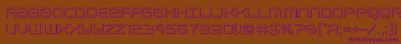 Czcionka Lightbrigade3D – fioletowe czcionki na brązowym tle