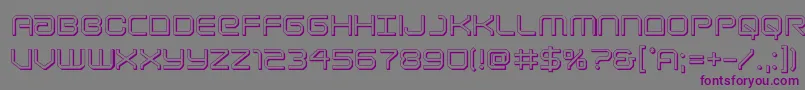 フォントLightbrigade3D – 紫色のフォント、灰色の背景