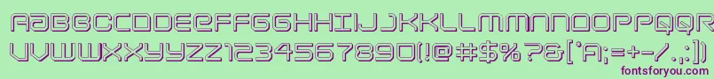 Lightbrigade3D-fontti – violetit fontit vihreällä taustalla