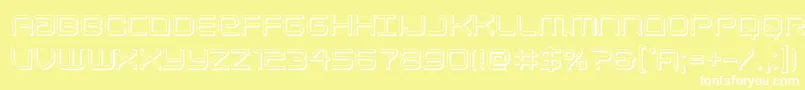 Lightbrigade3D-Schriftart – Weiße Schriften auf gelbem Hintergrund
