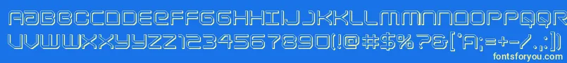 Lightbrigade3D-fontti – keltaiset fontit sinisellä taustalla