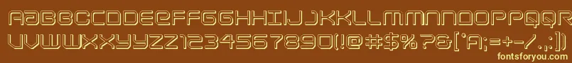 Lightbrigade3D-fontti – keltaiset fontit ruskealla taustalla