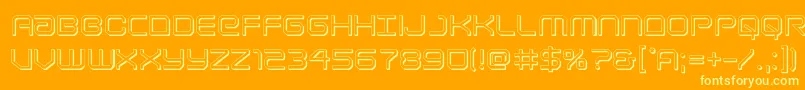 Lightbrigade3D-Schriftart – Gelbe Schriften auf orangefarbenem Hintergrund