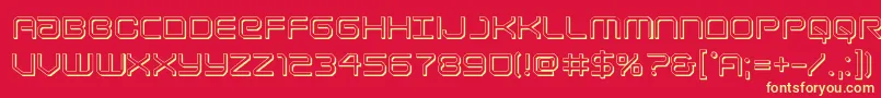 フォントLightbrigade3D – 黄色の文字、赤い背景