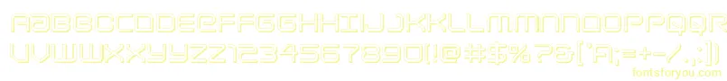 Czcionka Lightbrigade3D – żółte czcionki na białym tle