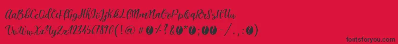 ItalianbreakfastRegular-Schriftart – Schwarze Schriften auf rotem Hintergrund