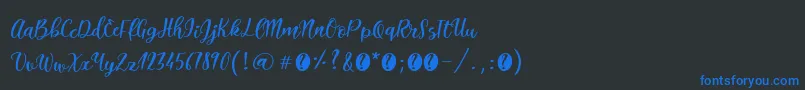 ItalianbreakfastRegular Font – Blue Fonts on Black Background