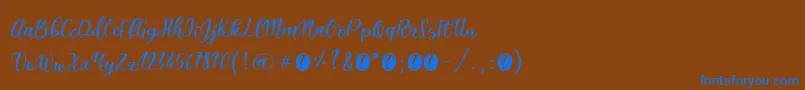 ItalianbreakfastRegular Font – Blue Fonts on Brown Background