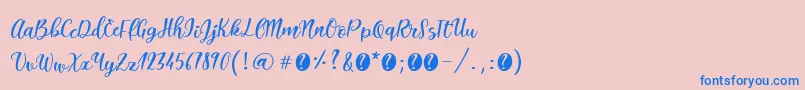 ItalianbreakfastRegular Font – Blue Fonts on Pink Background