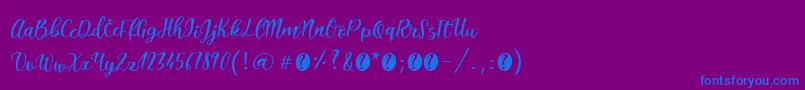 ItalianbreakfastRegular Font – Blue Fonts on Purple Background