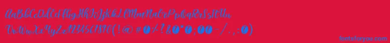 ItalianbreakfastRegular Font – Blue Fonts on Red Background