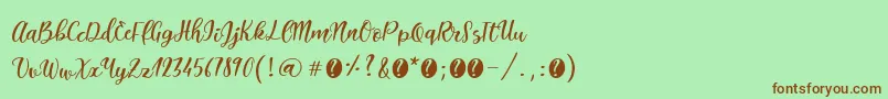 ItalianbreakfastRegular Font – Brown Fonts on Green Background