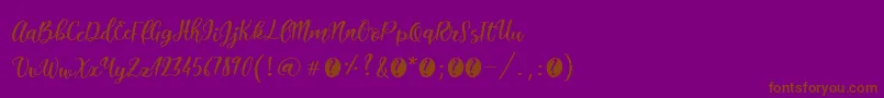 ItalianbreakfastRegular-Schriftart – Braune Schriften auf violettem Hintergrund