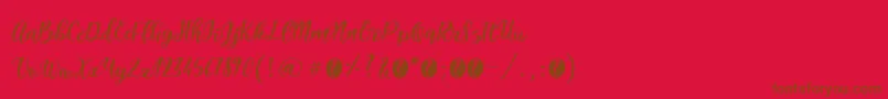 ItalianbreakfastRegular-Schriftart – Braune Schriften auf rotem Hintergrund