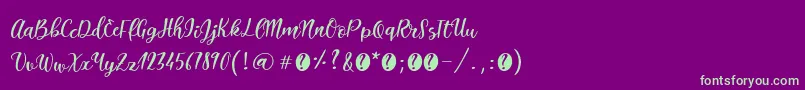 ItalianbreakfastRegular Font – Green Fonts on Purple Background