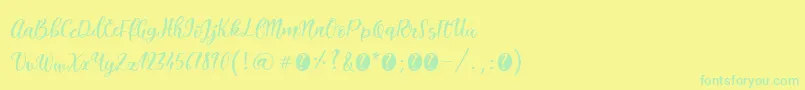 ItalianbreakfastRegular Font – Green Fonts on Yellow Background