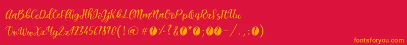 ItalianbreakfastRegular Font – Orange Fonts on Red Background