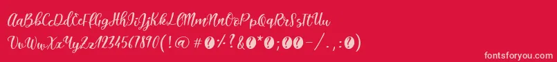 ItalianbreakfastRegular Font – Pink Fonts on Red Background