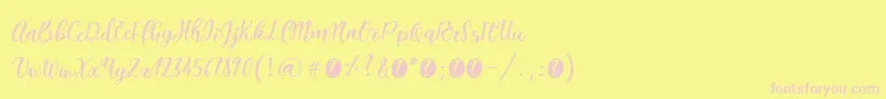 Police ItalianbreakfastRegular – polices roses sur fond jaune