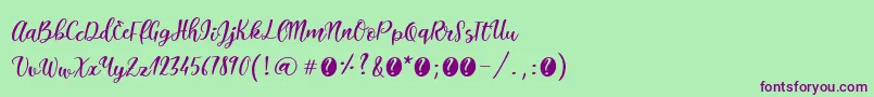 More about ItalianbreakfastRegular Font ItalianbreakfastRegular Font – Purple Fonts on Green Background