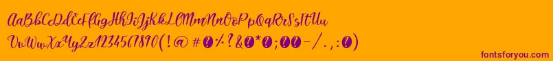 ItalianbreakfastRegular Font – Purple Fonts on Orange Background